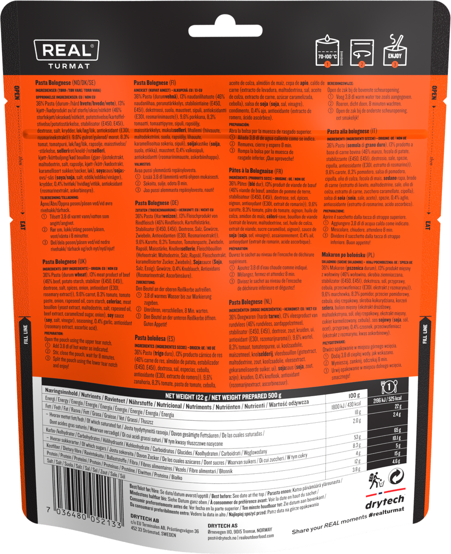 Real Turmat Pasta Bolognese – bagside