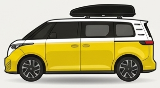 Lille Minibus med tagboks